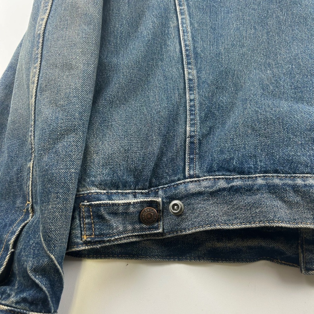Polo Ralph Lauren Mens M Sherpa Lined Denim Trucker Jacket Blue Barn Work Biker - Picture 9 of 13